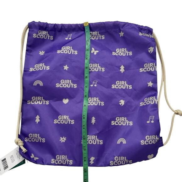 GIRL SCOUTS *NEW* My GS Kit Bag in Grape Purple & Cream Backpack Drawstring - Picture 5 of 5